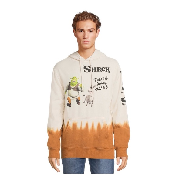 Dreamworks Other - Dreamworks Shrek & Donkey Mens Size Small (34-36) Tie-Dye Brown Hoodie
